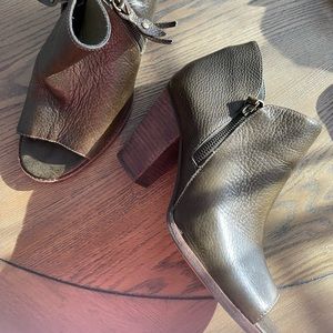 MIA leather peep toe booties